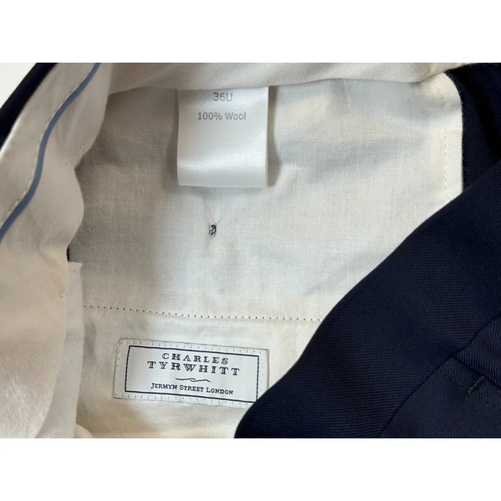 Charles Tyrwhitt 3Pc Twill Jacket‎ Pant Vest Men 44L NWT NWOT Taylored Fit Navy